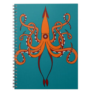 Caderno Espiral calamar gigante