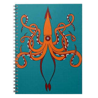 Caderno Espiral calamar gigante