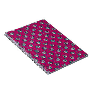 Caderno Espiral Calavera Cat Art Pattern