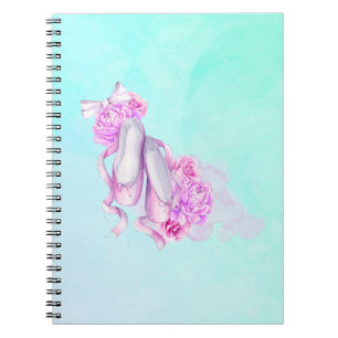 Caderno Espiral Calçados cor-de-água rosa com pedreiros e Arcos