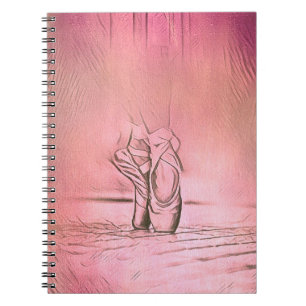 Caderno Espiral Calçados de Balé rosa no ponteiro