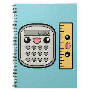 Caderno Espiral Calculadora e Régua Fofos