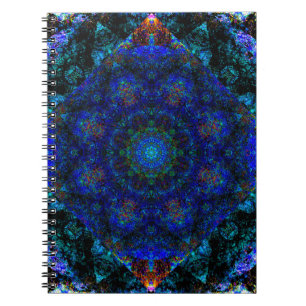 Caderno Espiral Caleidoscópio Azul-Boêmico,
