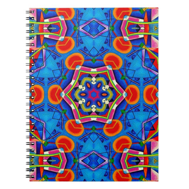 Caderno Espiral Caleidoscópio pintura a óleo multicolor (Frente)