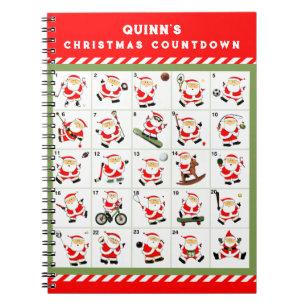 Caderno Espiral Calendário Antecipado de Natal personalizado