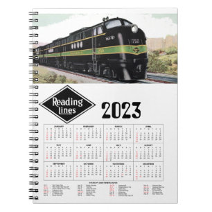Caderno Espiral Calendário de leitura da ferrovia