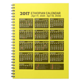 Caderno Espiral Calendário etíope para 2024 e 2025