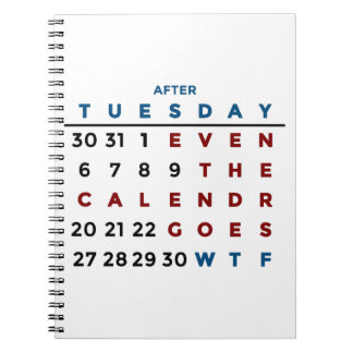 Caderno Espiral Calendário WTF Que O