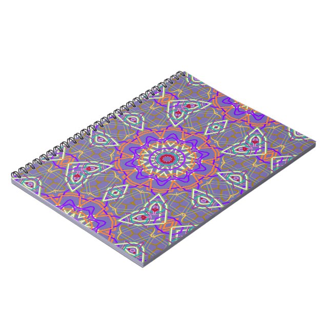 Caderno Espiral Calidoscópio moderno em relevo (Left Side)