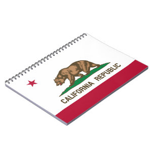 Caderno Espiral California Cali Republic Bear Flag, EUA States Not