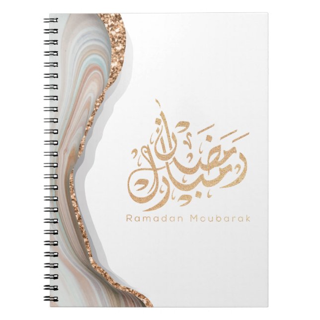 Caderno Espiral Caligrafia arábica de Ramadan mubarak (Frente)