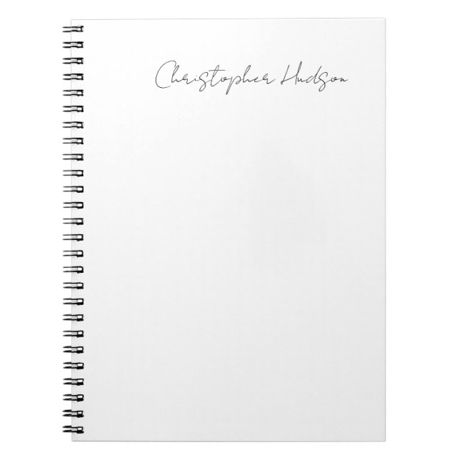 Caderno Espiral Caligrafia Criativa Chic Simples Branco Profission (Frente)