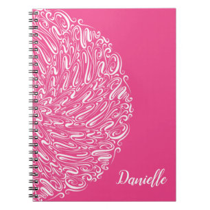 Caderno Espiral Caligrafia Elegante, Tiros Rosa, Mandala
