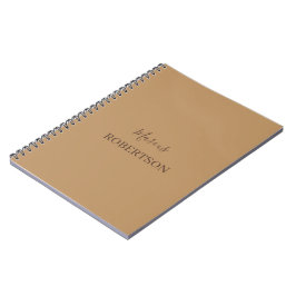 Caderno Espiral Caligrafia monograma marrom minimalista profission