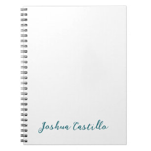 Caderno Espiral Caligrafia Simples Simples Nome Profissional