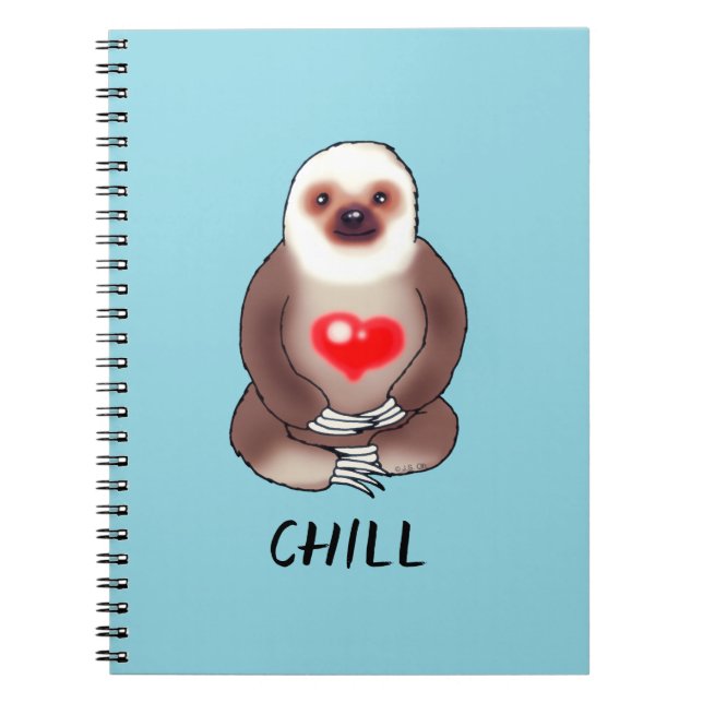 Caderno Espiral Calma com Coração Brilhante (Frente)