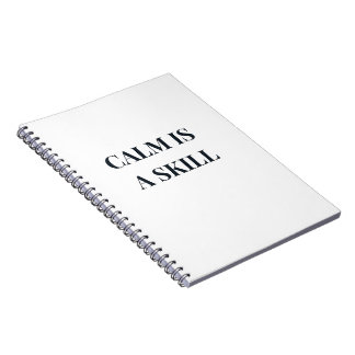 Caderno Espiral Calma É uma Habilidade Tipografia Minimalista