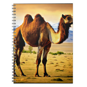 Caderno Espiral Camelo Bactriano Mongol Majestoso em 8K Ultra HD