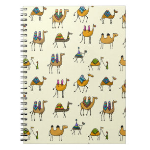 Caderno Espiral Camels Caravan - Padrão Decorativo Sem Olhos