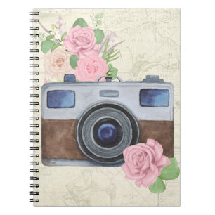 Caderno Espiral Câmera Viagem inspirada no Wanderlust