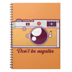 Caderno Espiral Câmera Vintage, Não Seja Negativo