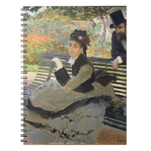 Caderno Espiral Camille Monet sobre um Bench Claude Monet