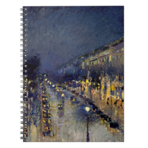 Caderno Espiral Camille Pissarro - Boulevard Montmartre à Noite