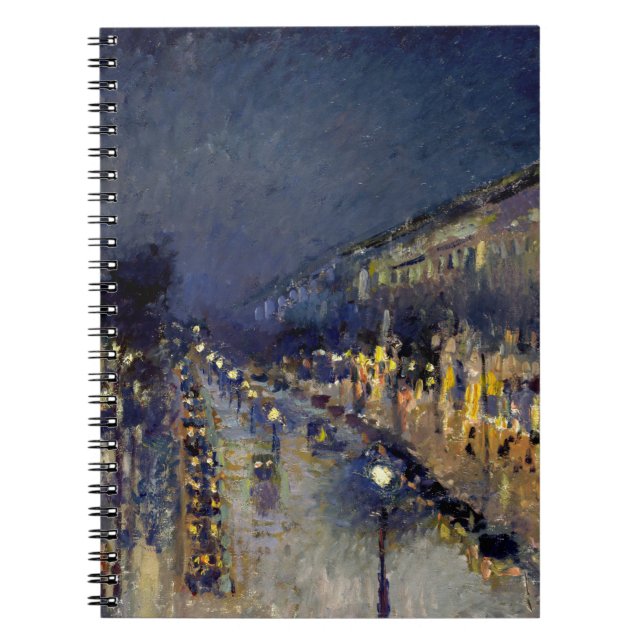Caderno Espiral Camille Pissarro - Boulevard Montmartre à Noite (Frente)