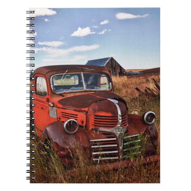 Caderno Espiral Caminhão alaranjado de oxidação de Dodge com (Frente)