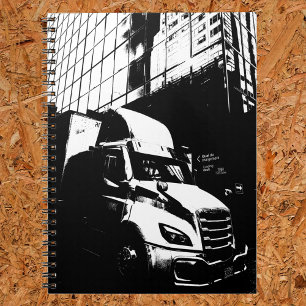 Caderno Espiral Caminhão em Montreal Canadá Posterizado