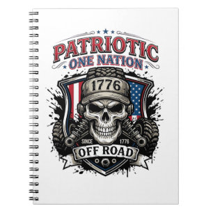 Caderno Espiral Caminhão Monstro Patriótico 1776 Off Road Skull Ca