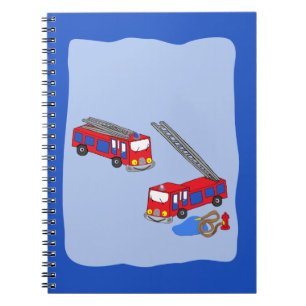 Caderno Espiral Caminhões de incêndio de bombeiro