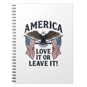 Caderno Espiral Camisa Águia Patriótica América Ame-a Ou Deixe-a_