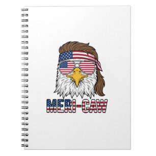 Caderno Espiral Camisa Águia Patriótica Meri-Caw com Gravação Vint