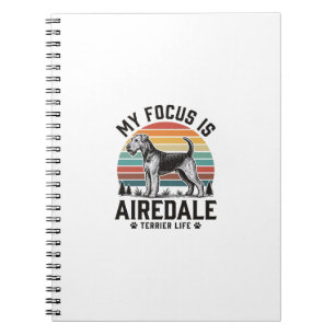 Caderno Espiral Camisa Airedale Terrier Amante de Cachorro Vintage