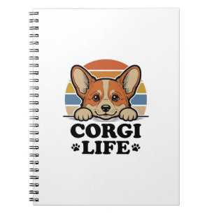 Caderno Espiral Camisa Corgi Life Gravação Vintage Arte Amante de 