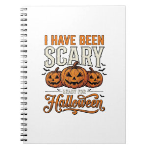 Caderno Espiral Camisa de Abóbora Assustadora de Halloween Vintage