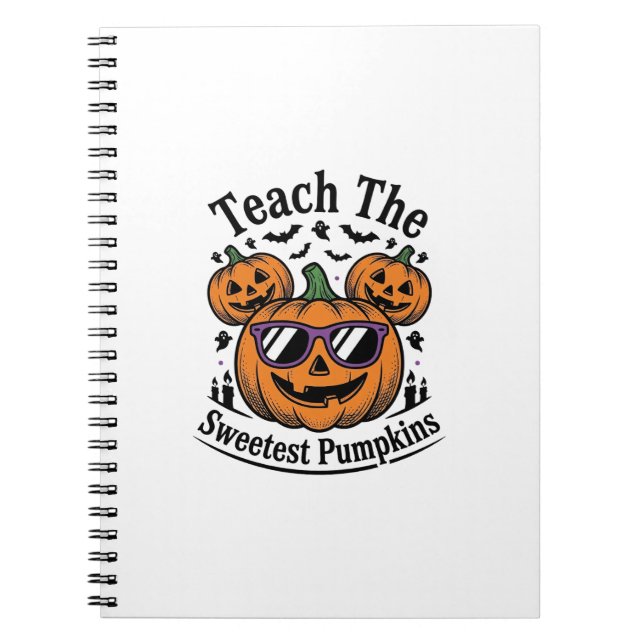 Caderno Espiral Camisa de Abóbora de Professor Cute Design de Clas (Frente)