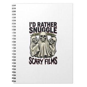 Caderno Espiral Camisa de Abraço de Terror Filme Noturno de Caveir