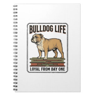 Caderno Espiral Camisa de Amante de Bulldog Arte de Cachorro Grava