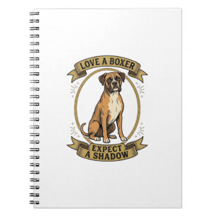 Caderno Espiral Camisa de Amante de Cachorro Boxer com Gravação Vi