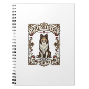 Caderno Espiral Camisa de Amante de Cães Collie com Citação de Gra