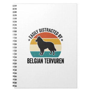 Caderno Espiral Camisa de amante de cão vintage Belgian Tervuren D