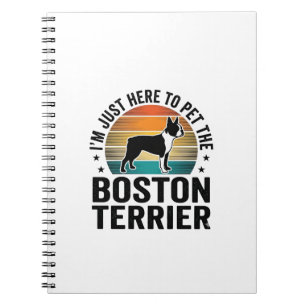 Caderno Espiral Camisa de Amante de Pet Vintage Boston Terrier Des