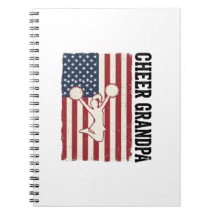Caderno Espiral Camisa de bandeira vintage patriótica Cheer Grandp