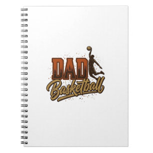 Caderno Espiral Camisa de Basquete do Papai com Desenho de Gravaçã