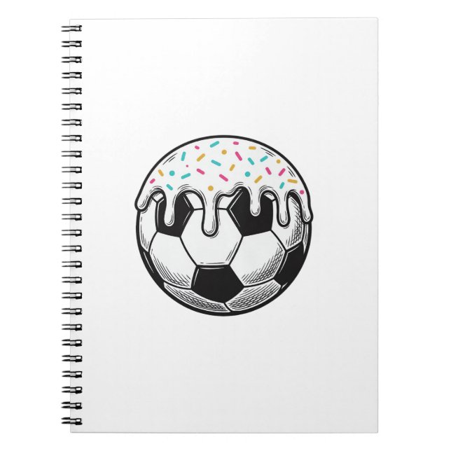 Caderno Espiral Camisa de Bola de Futebol com Glacê Pingando Vinta (Frente)