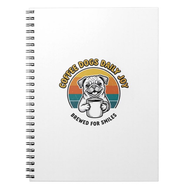 Caderno Espiral Camisa de Cachorro Café Design de Caneca de Cachor (Frente)