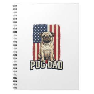 Caderno Espiral Camisa de cachorro com gravação vintage patriótica