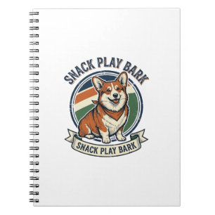 Caderno Espiral Camisa de cachorro Corgi Engravura Vintage Diverti